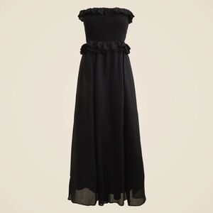 J.Crew Ravenna smocked dress in ramie black